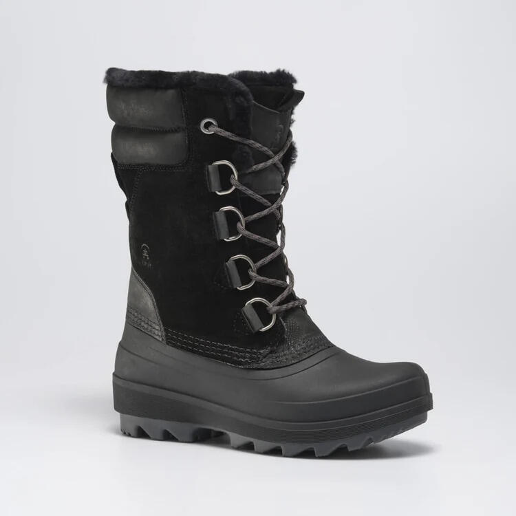 Bottes D’hiver Femmes Lands End – Daim Noir Matelassé – Taille 6/36 – Occasion