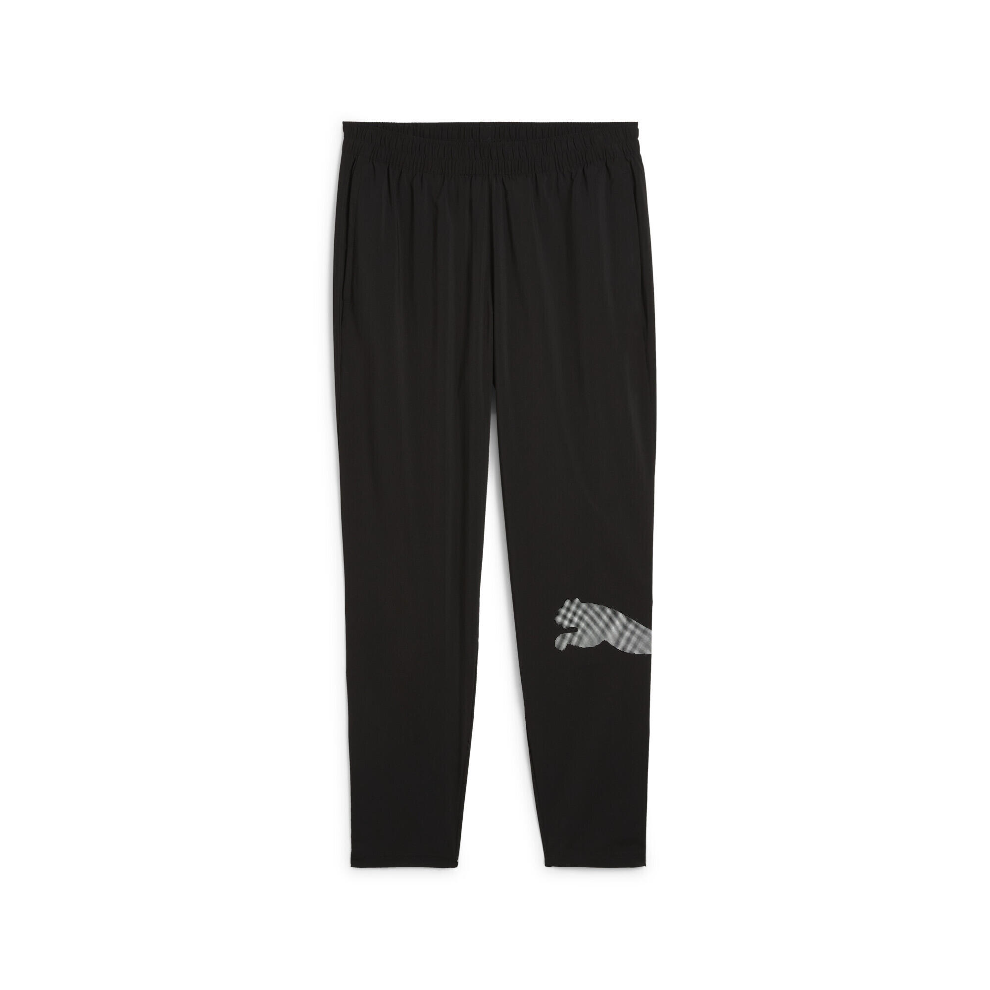 Męskie spodnie Train All Day z dużym logo PUMA Black