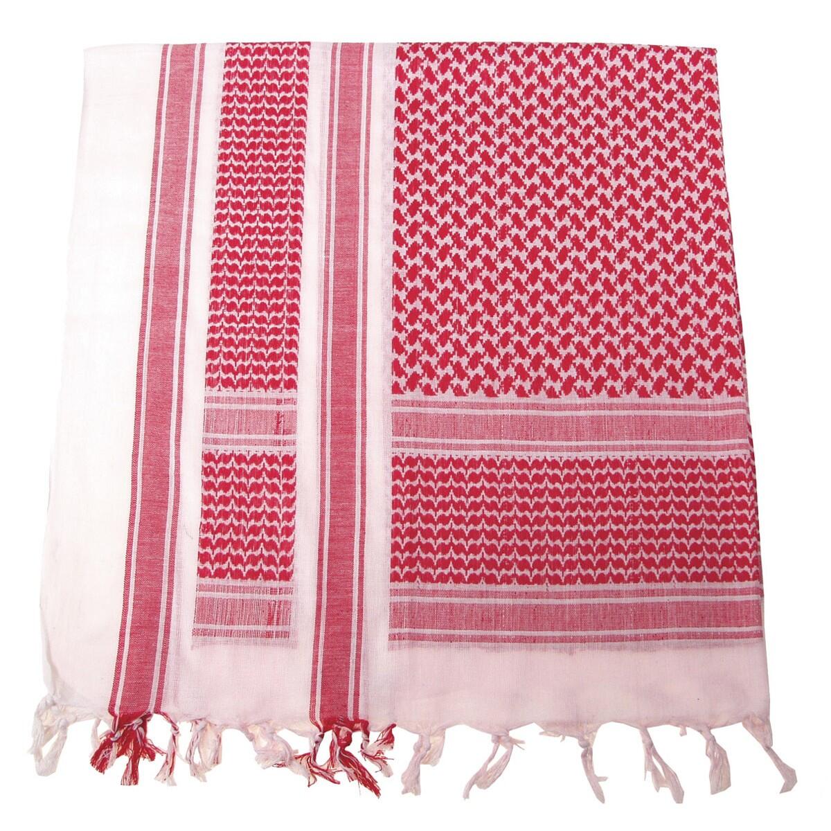 Chèche Shemagh – Rouge et Blanc – 100 % Coton – Protection soleil et poussière 2/2