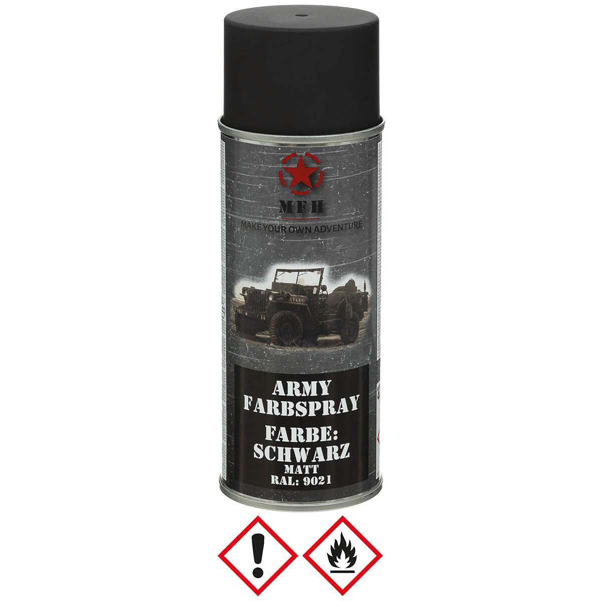 MFH Army Farbspray 400ml schwarz matt 2/2