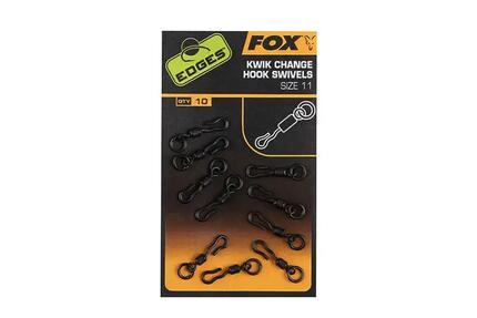 Émerillons à changement rapide FOX Edges, taille 11, lot de 10