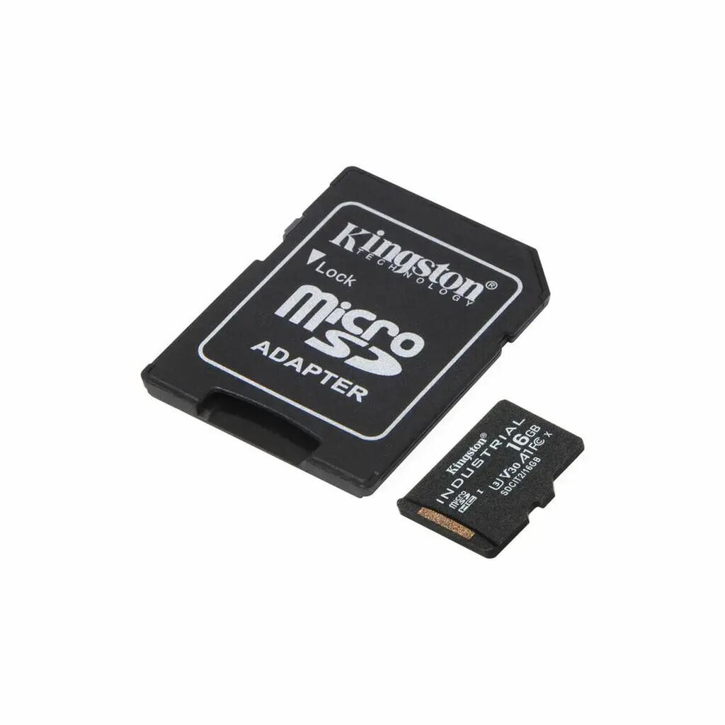 Micro SD Memory Card with Adaptor Kingston Industrial 16 GB