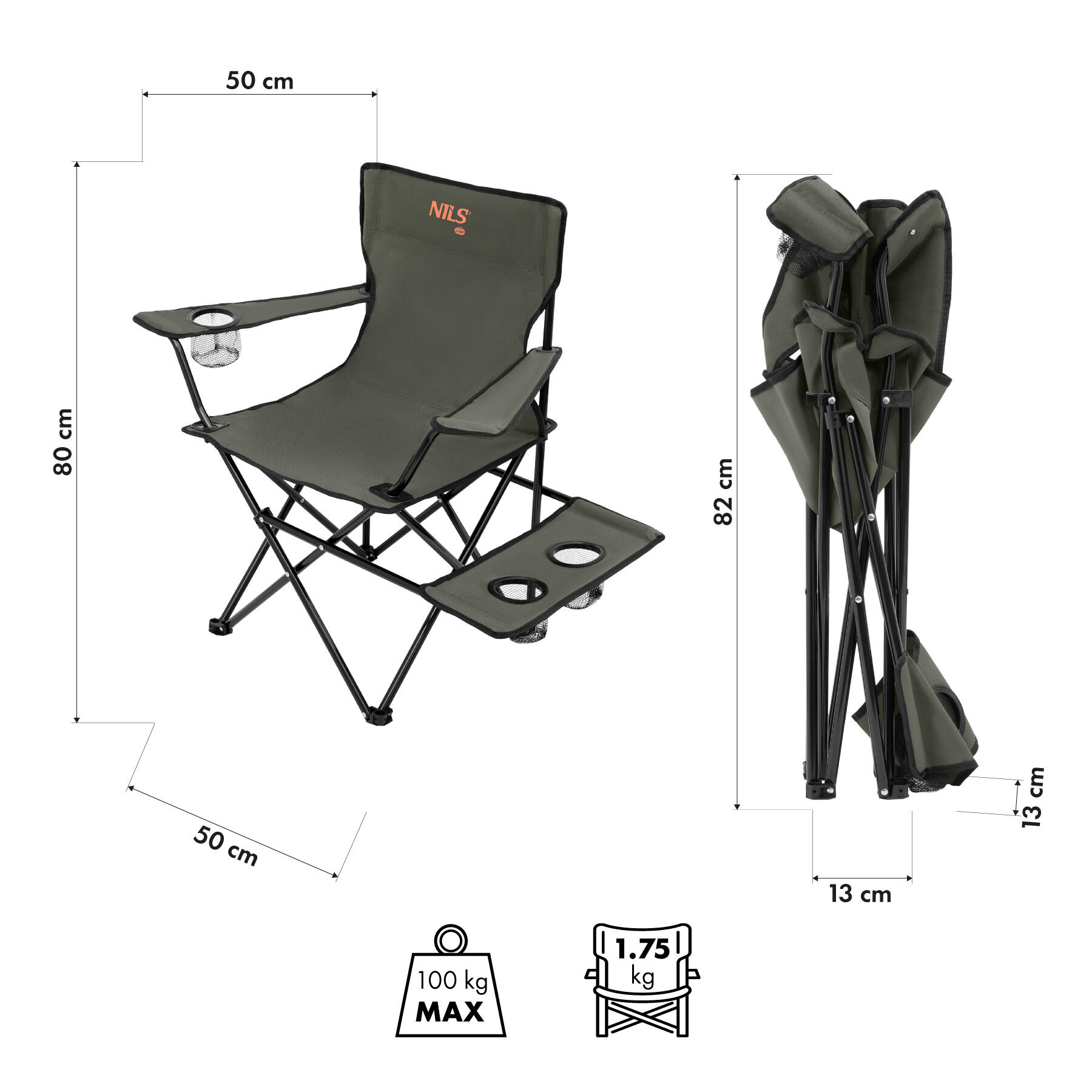 Chaise de camping pliante Nils Camp NC3301 2/7