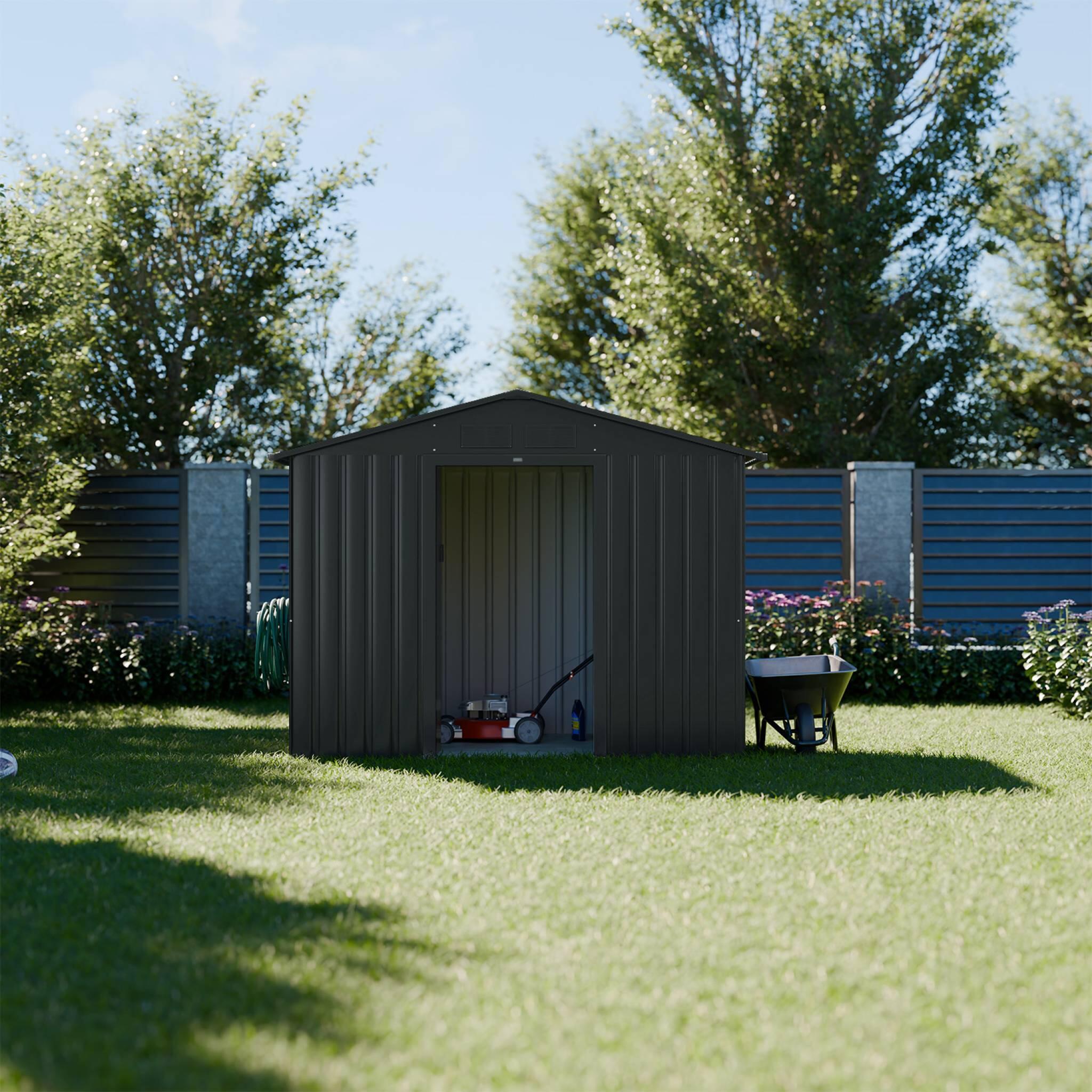 Riparo da giardino 2,71m² con kit di ancoraggio, Antracite 2/6