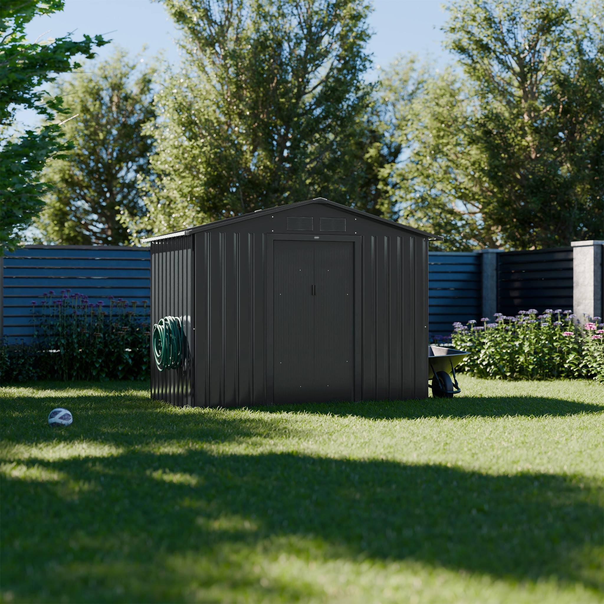 Riparo da giardino 2,71m² con kit di ancoraggio, Antracite 3/6