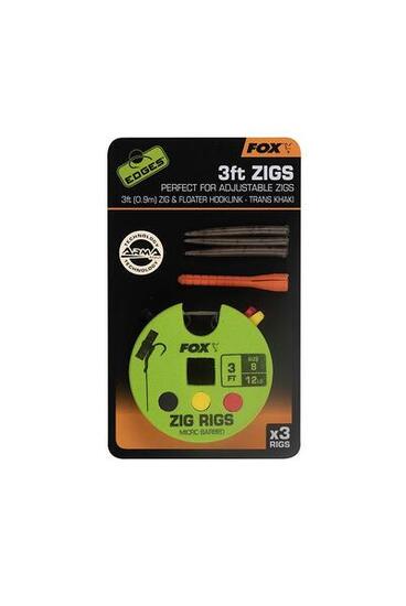 Montages FOX Edges Zig Ready, taille 8, 12 lb, 13 pi, 3 pièces