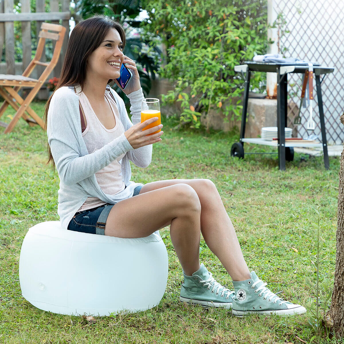 Inflatable Seat with Multicolour LED and Remote Control InnovaGoods Transparent 4/5