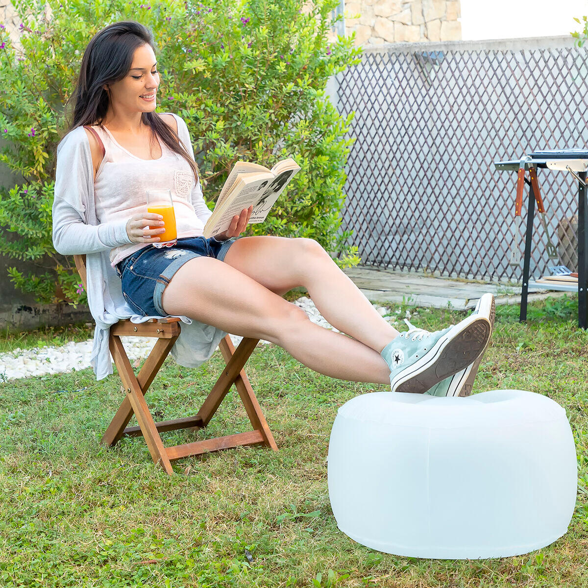 Inflatable Seat with Multicolour LED and Remote Control InnovaGoods Transparent 5/5