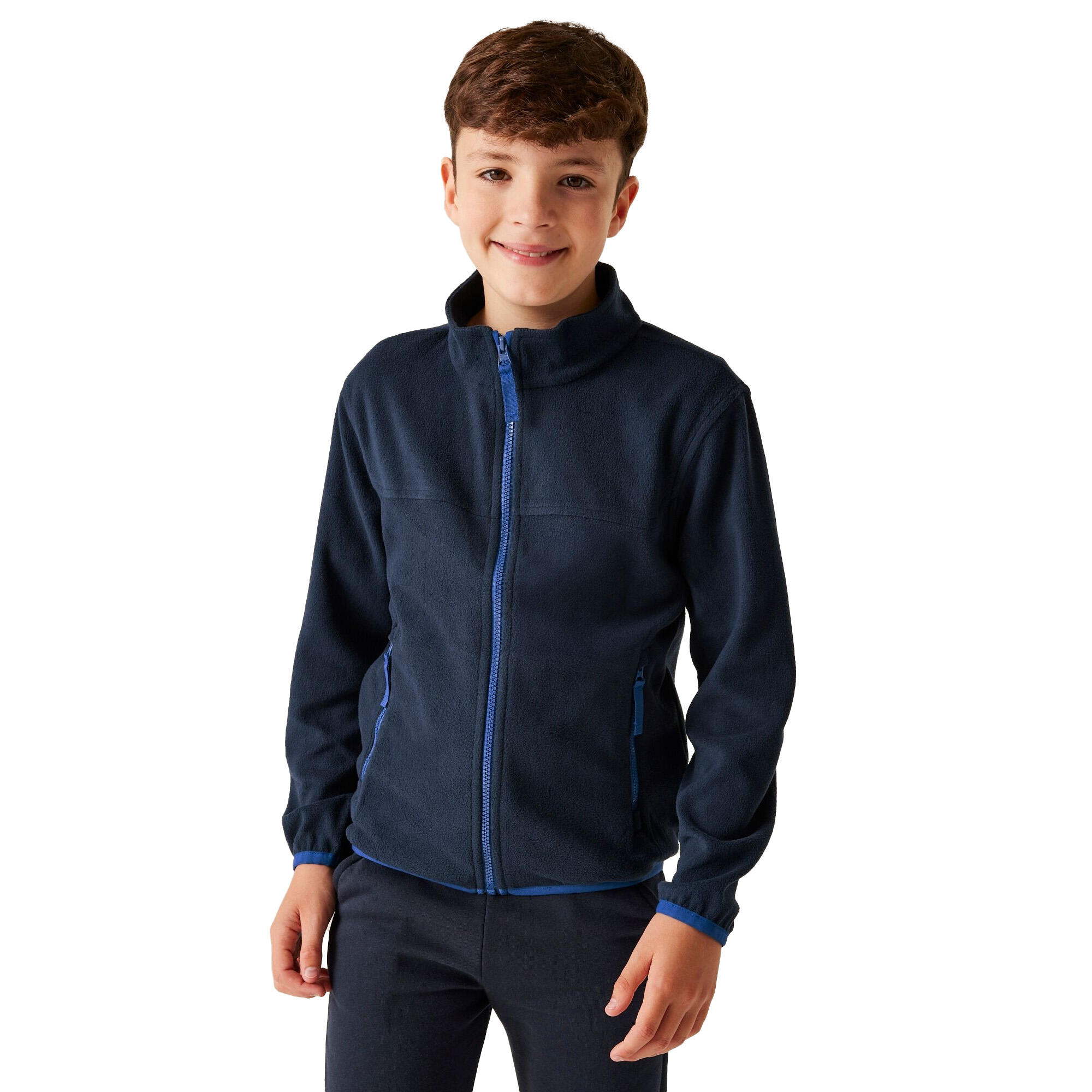 Kinder/Kids Microfleece Full Zip Fleecejack (Marine) 3/4