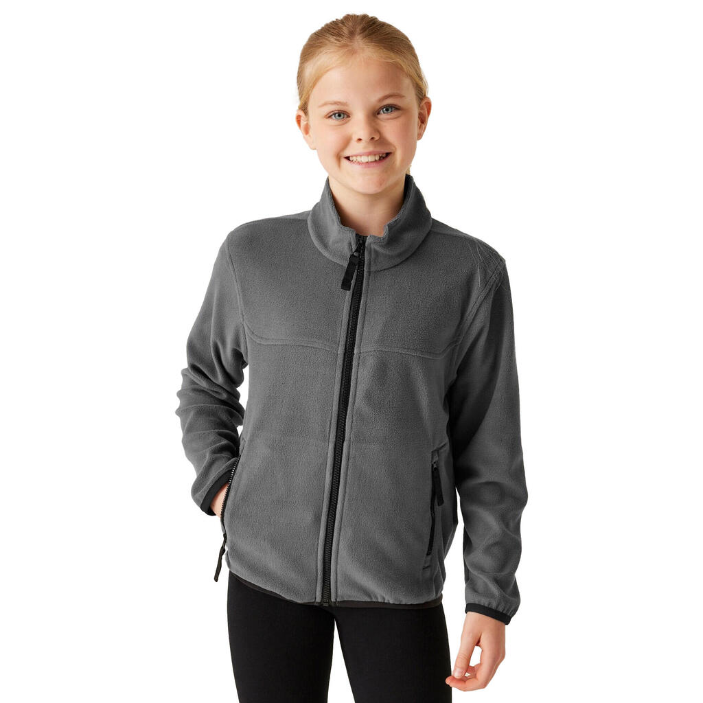Childrens/Kids Microfleece Full Zip Fleece Jacket (Seal Grey)