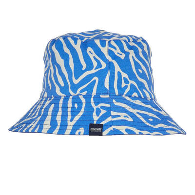 Dames abstract bloemige omkeerbare emmer hoed (helderste blauw)