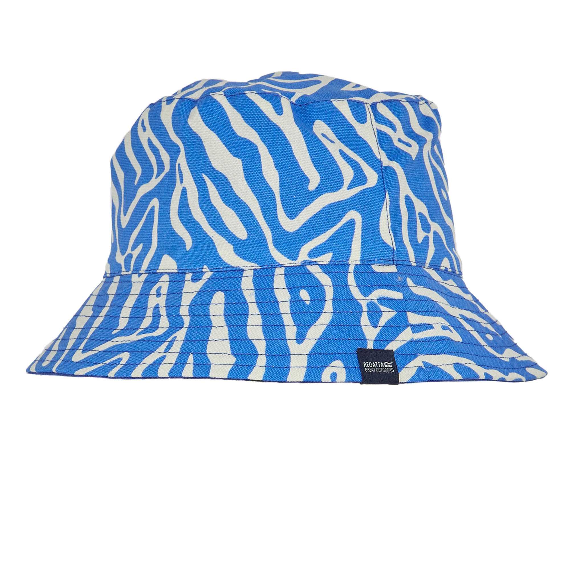 Womens/Ladies Abstract Floral Reversible Bucket Hat (Brightest Blue) 3/5