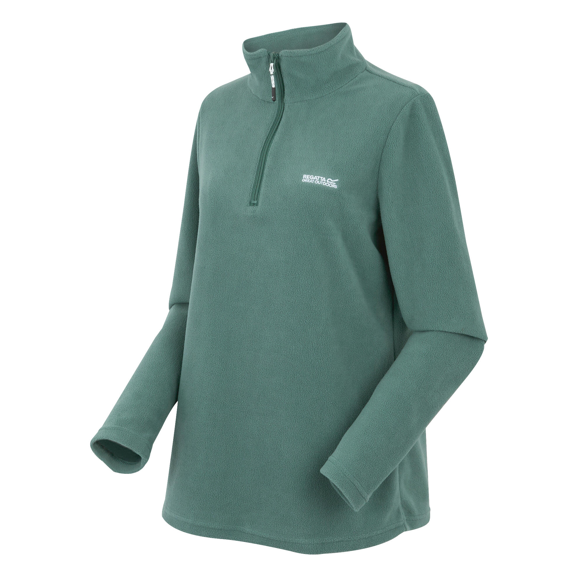 Great Outdoors Womens/Ladies Sweetheart 1/4 Zip Fleece Top (Spruce Green) 3/5