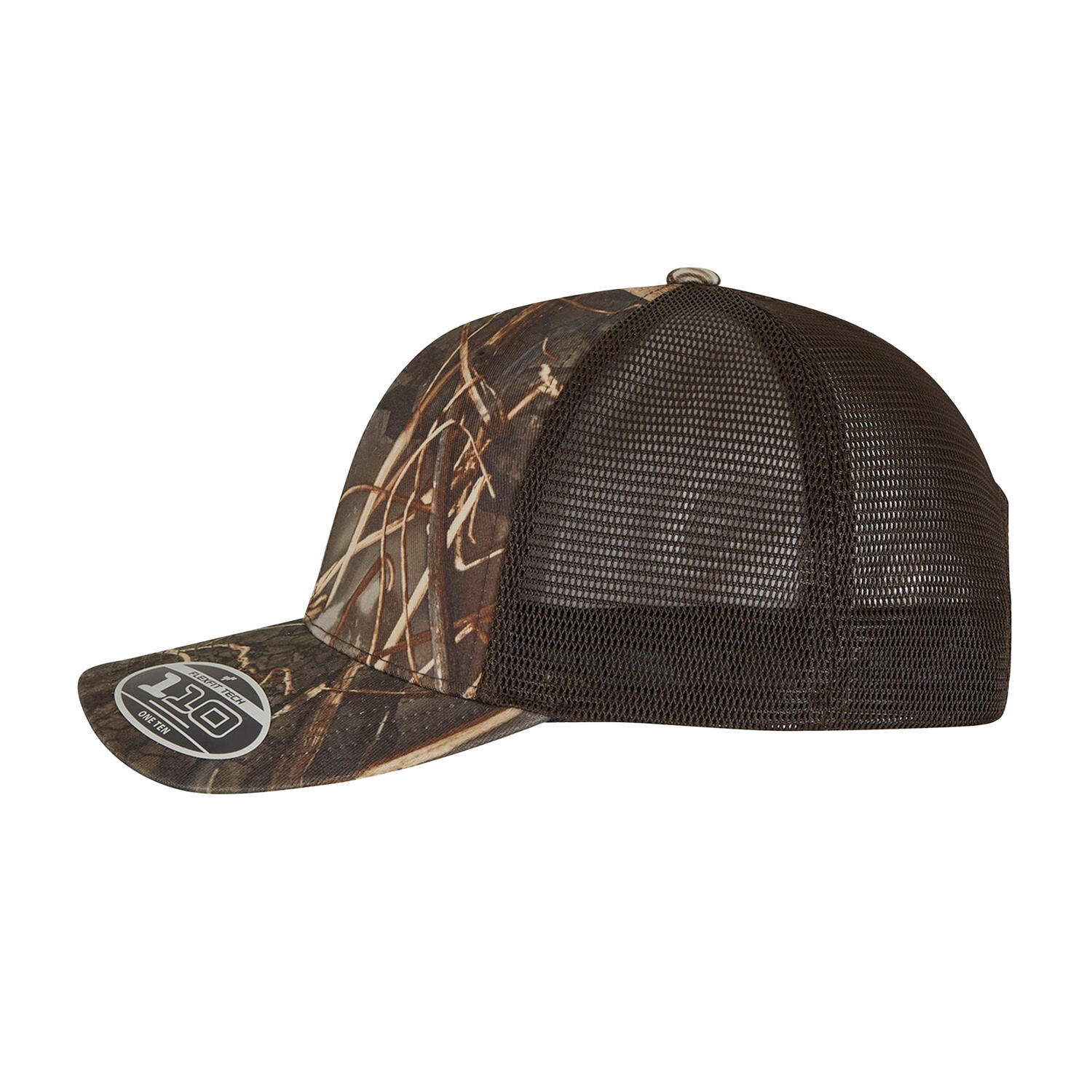 Cappellino Da Camionista Camo Schienale In Rete Flexfit Realtree Marrone 3/4