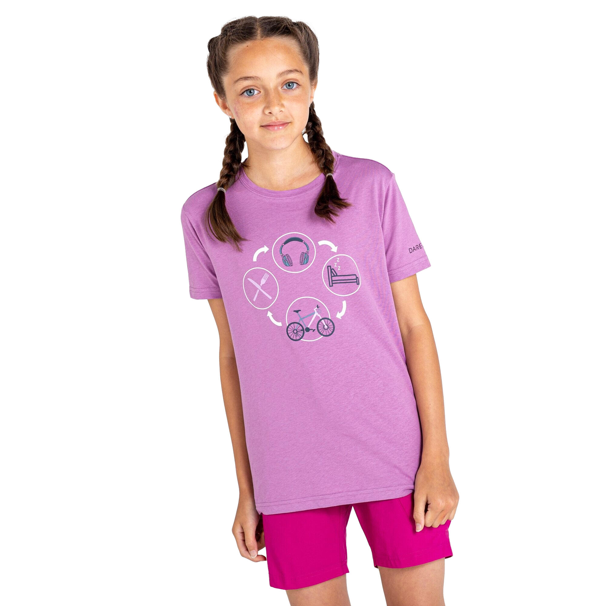 Maglietta Stampa Grafica Bambini Dare 2B Go Beyond Lavanda Antica 4/5