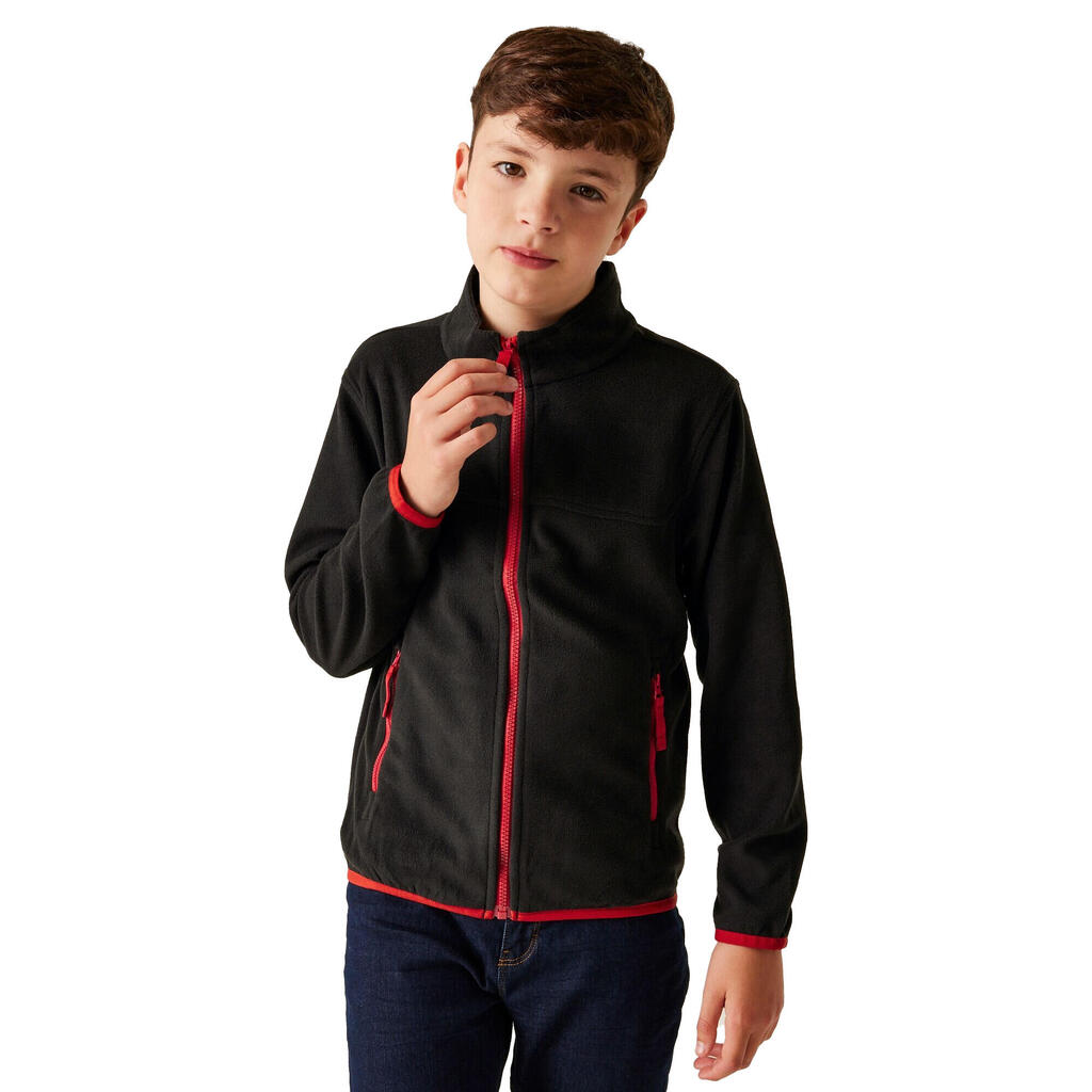 Childrens/Kids Microfleece Full Zip Fleece Jacket (Black)