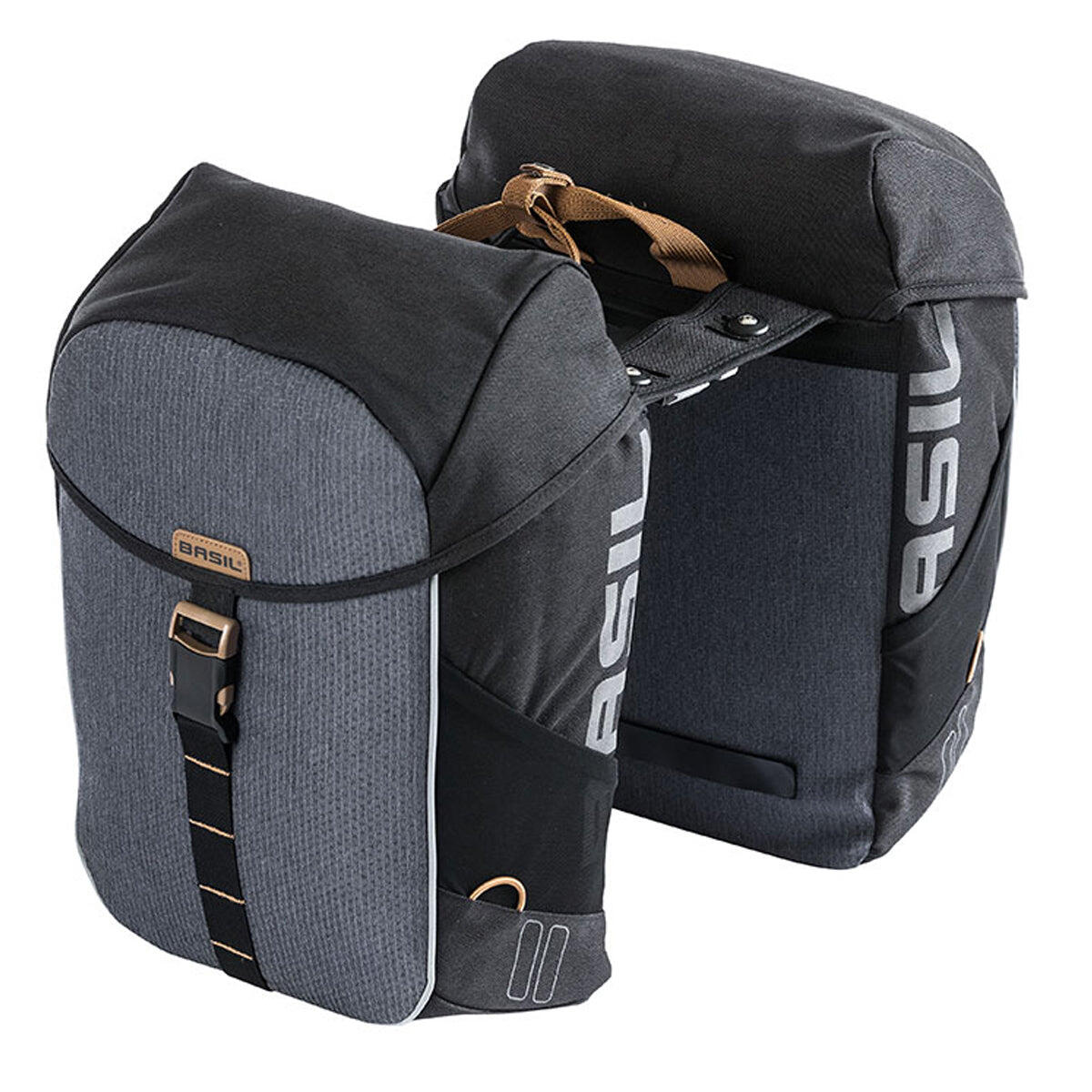 Basil - Basil Miles Double Bag - Sacoche Double Sportive, 34l, Étanche, Noire - Sacoche Vélo - Multicolore - Decathlon