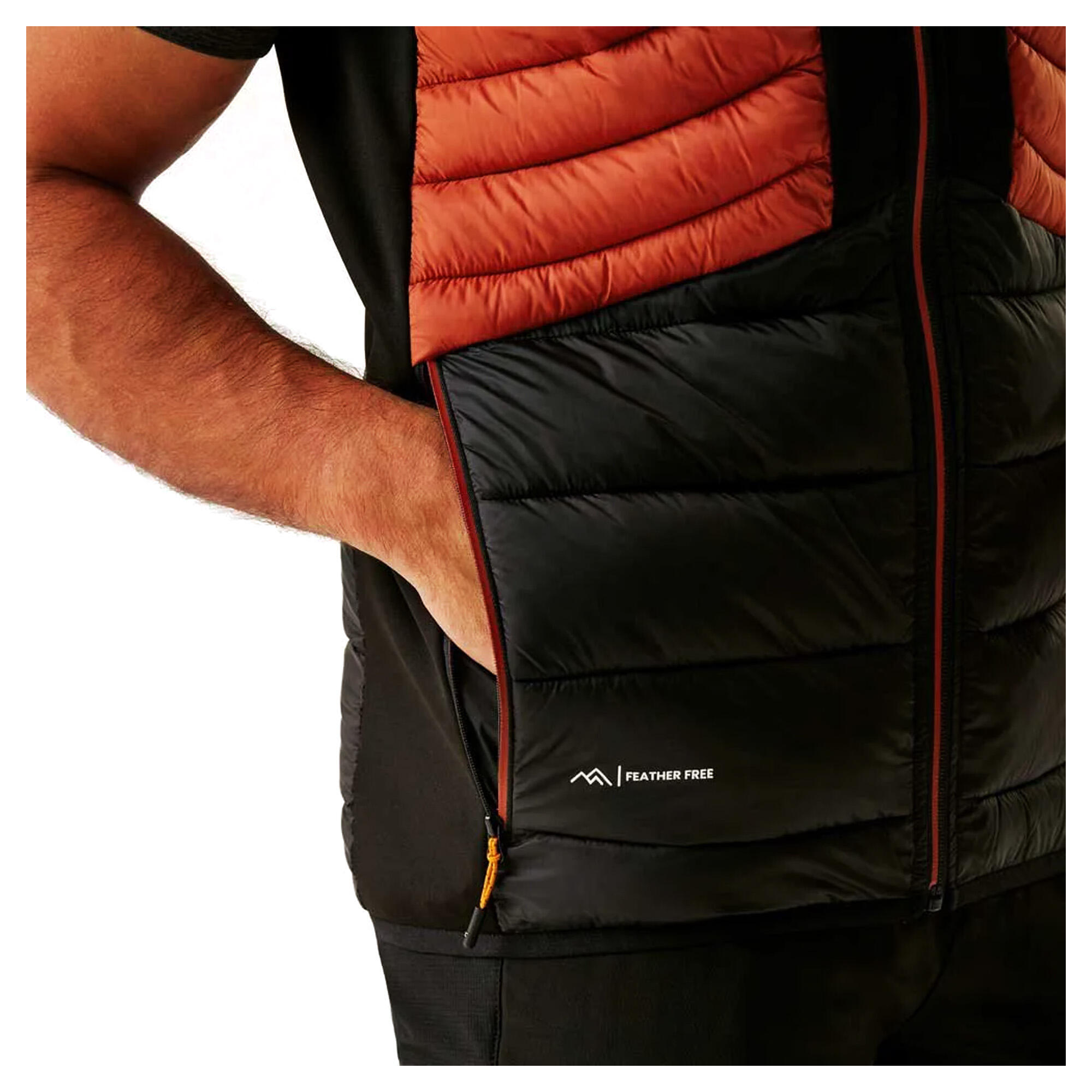 Colete Leedre Hybrid para homem (Vermelho ocre/preto) 3/5