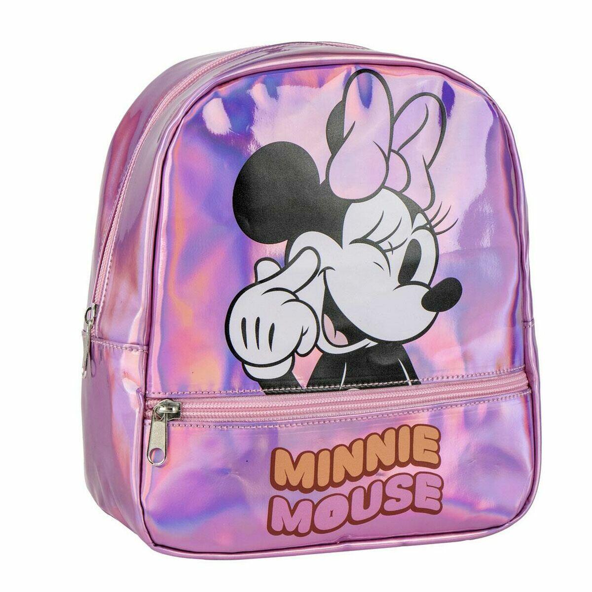 Mochila escolar minnie mouse cor de rosa