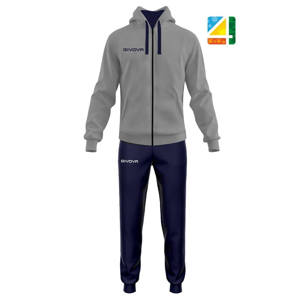 GIVOVA King 4 Seasons Tracksuit Set Grey/Black-Blue XL
