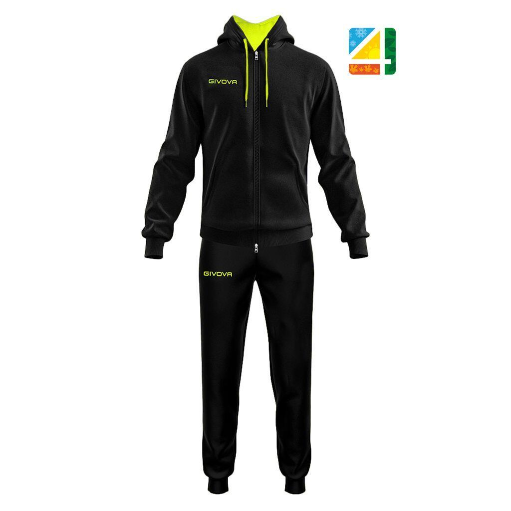 TUTA complete uomo ( acetato-poliestere) givova nero/giallo fluo 4/5