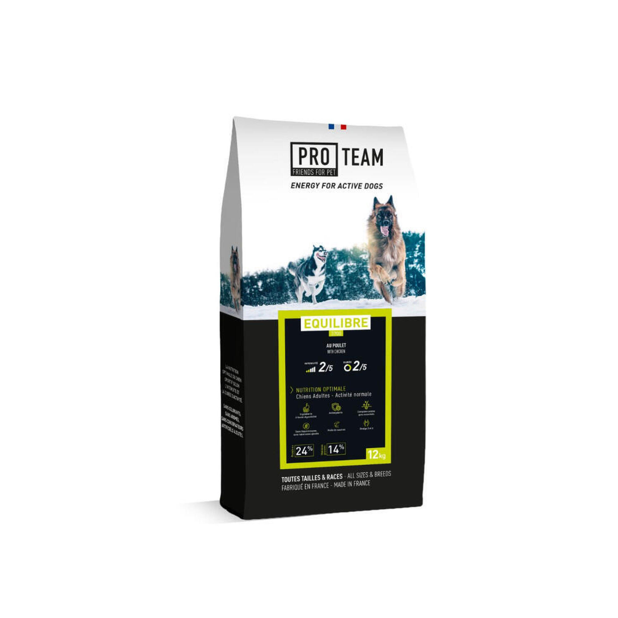 Pro Team - Croquettes Chien Adulte Poulet - Pro Team Equilibre 3700 - 12kg - Croquette - 12 Kg - Decathlon