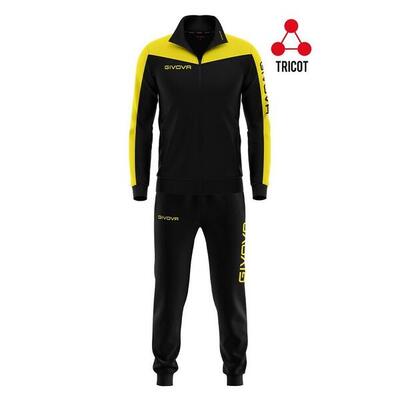 Givova roma sportset zwart-geel l - ademend & duurzaam
