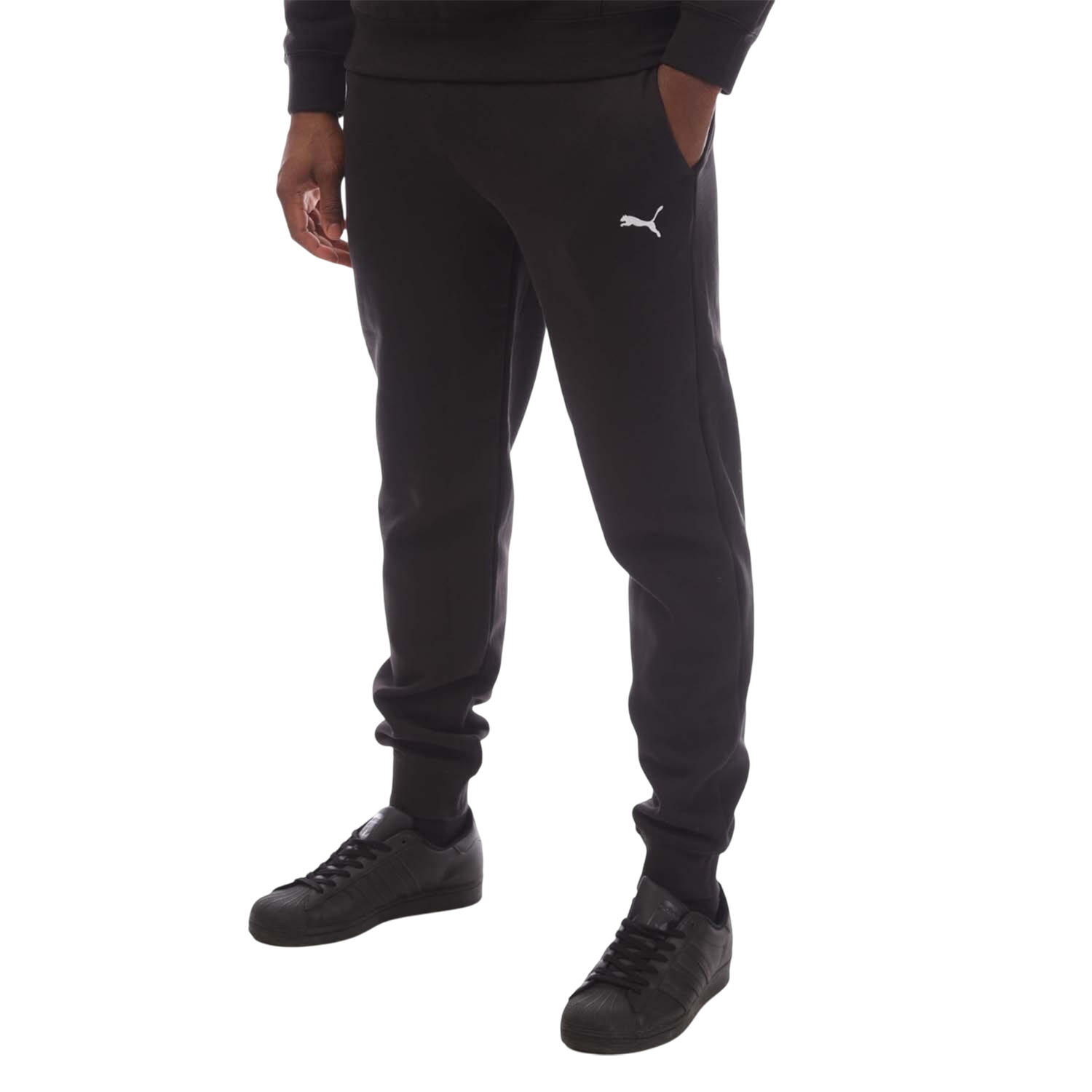 PUMA Pantaloni Da Jogging Logo Caviglia Con Risvolto Uomo Puma Nero