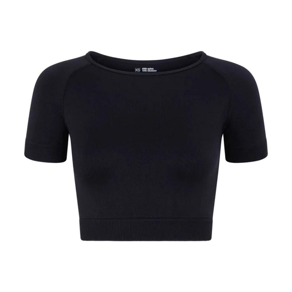 Girls Plain Crop Top (Black) 1/3