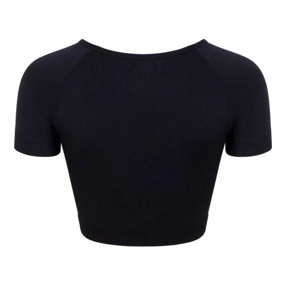 Girls Plain Crop Top (Black) 2/3