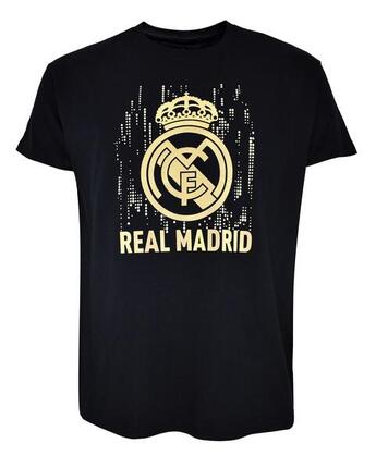 Real Madrid Kinder-T-Shirt mit Wappen – schwarz-gold