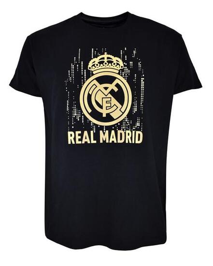 Real Madrid Kinder-T-Shirt mit Wappen – schwarz-gold