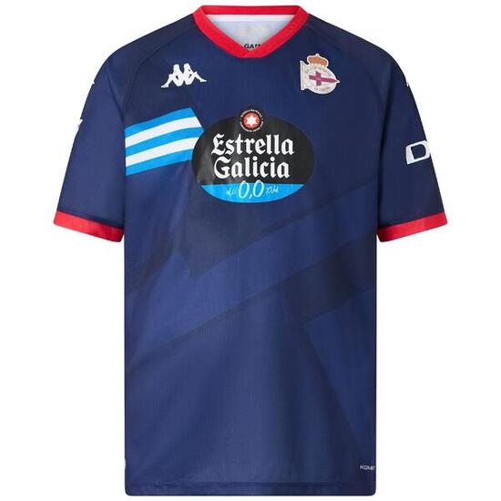 T-shirt da uomo in poliestere riciclato blu da calcio