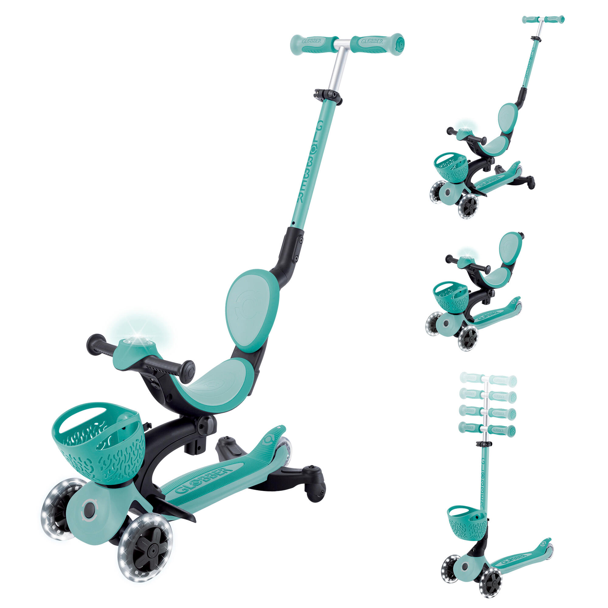 Globber - Trottinette Évolutive Go-up Baby 360 Lights - Vert Menthe - Trottinette - Vert - Taille Unique - Decathlon