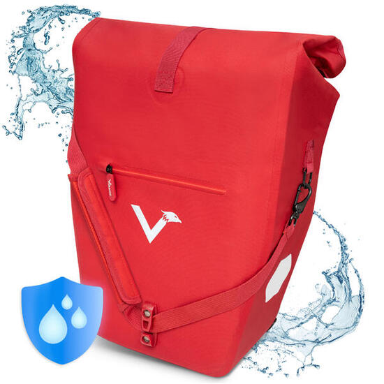 Borsa bici portapacchi tracolla impermeabile 28 L - ValkOcean
