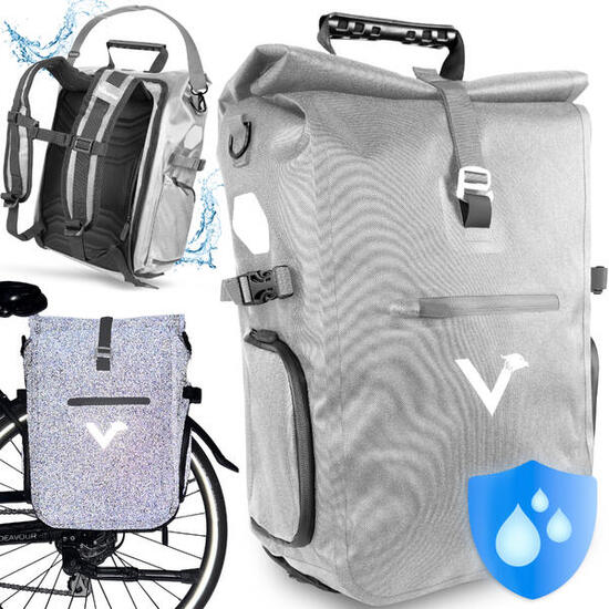 Borsa bici portapacchi con funzione zaino impermeabile 23 L - ValkPro