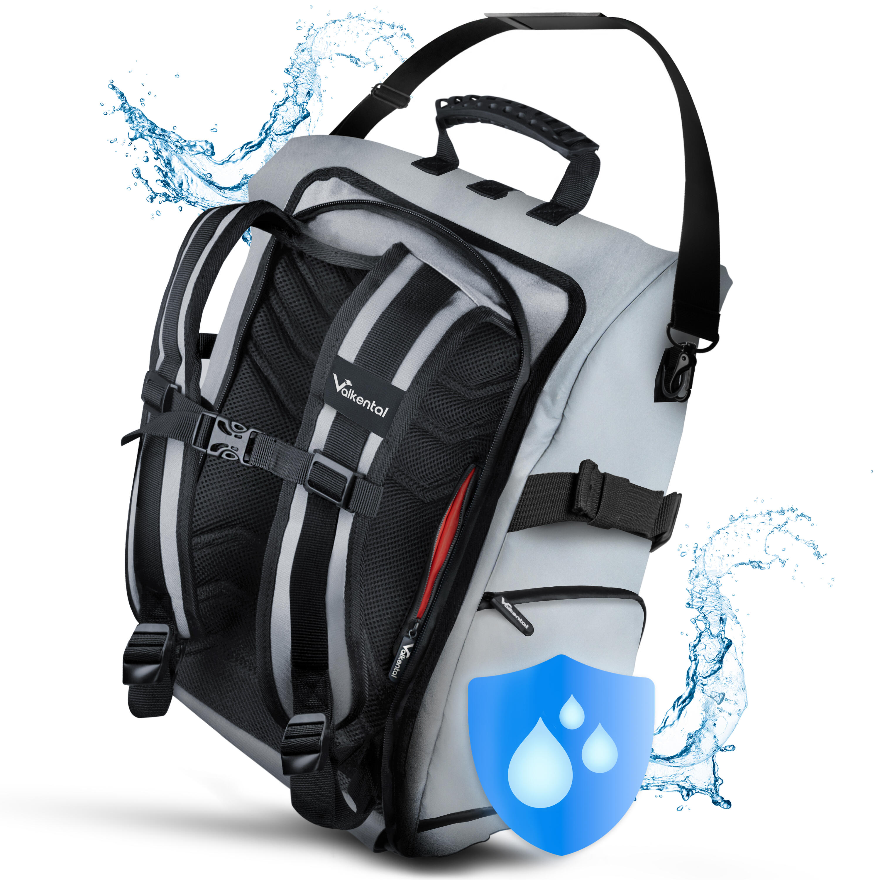 Valkental - Sacoche Velo Porte Bagages Bikepacking, Velo Sac A Dos Etanche 23l - Sacoche Vélo - Gris - 23 L - Decathlon