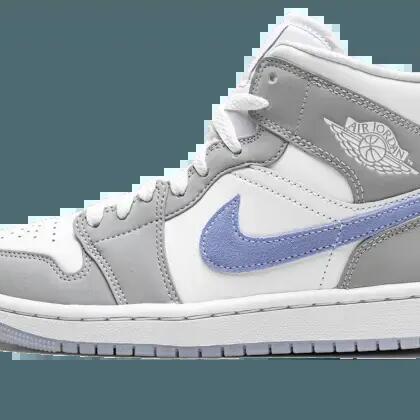 Jordan 1 Mid Wolf Grey Aluminum - Women's