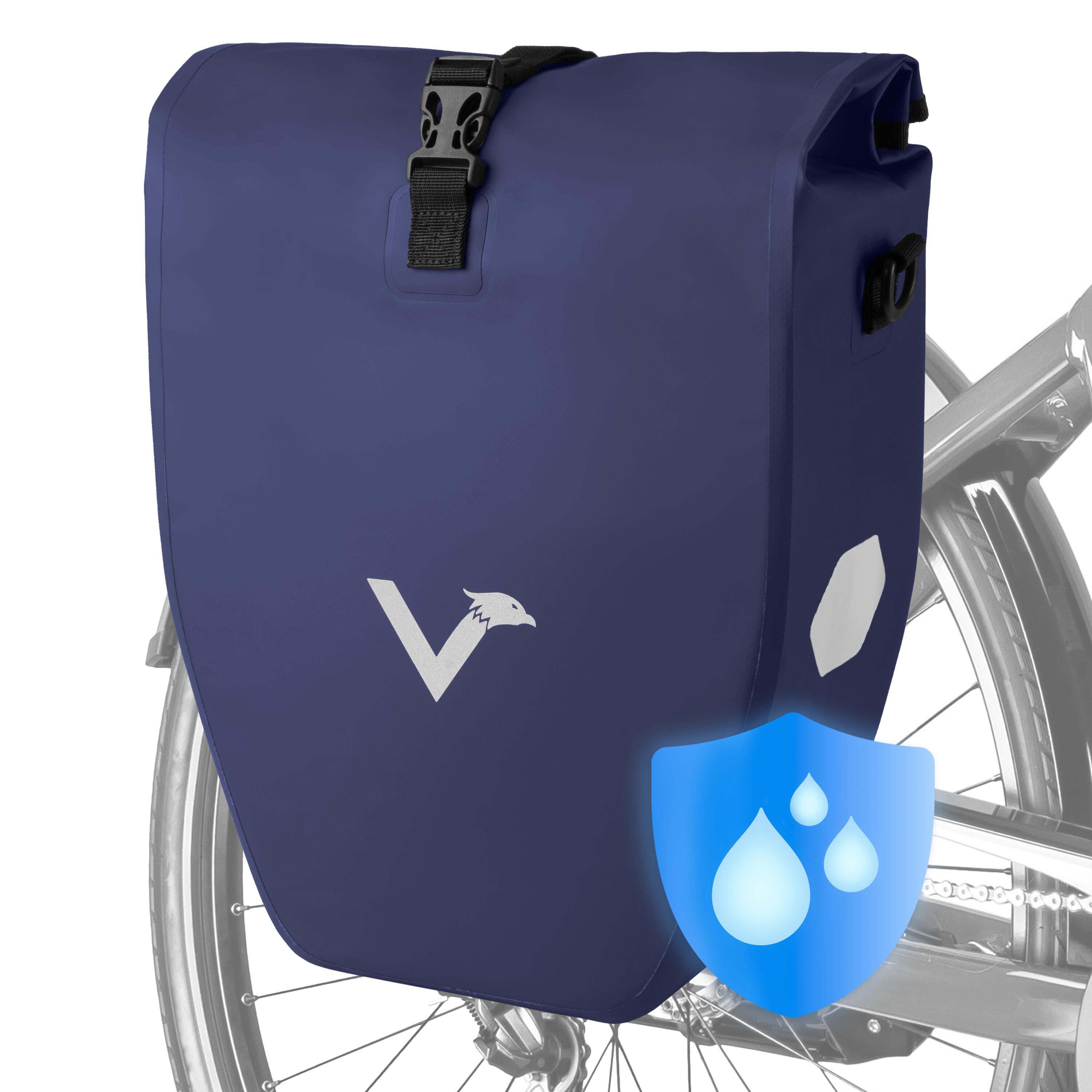 Valkental - Sacoche Velo Sacoche De Porte-bagages Velo Etanche À Vélo 20l Bikepacking - Sacoche Vélo - Bleu - 20l - Decathlon