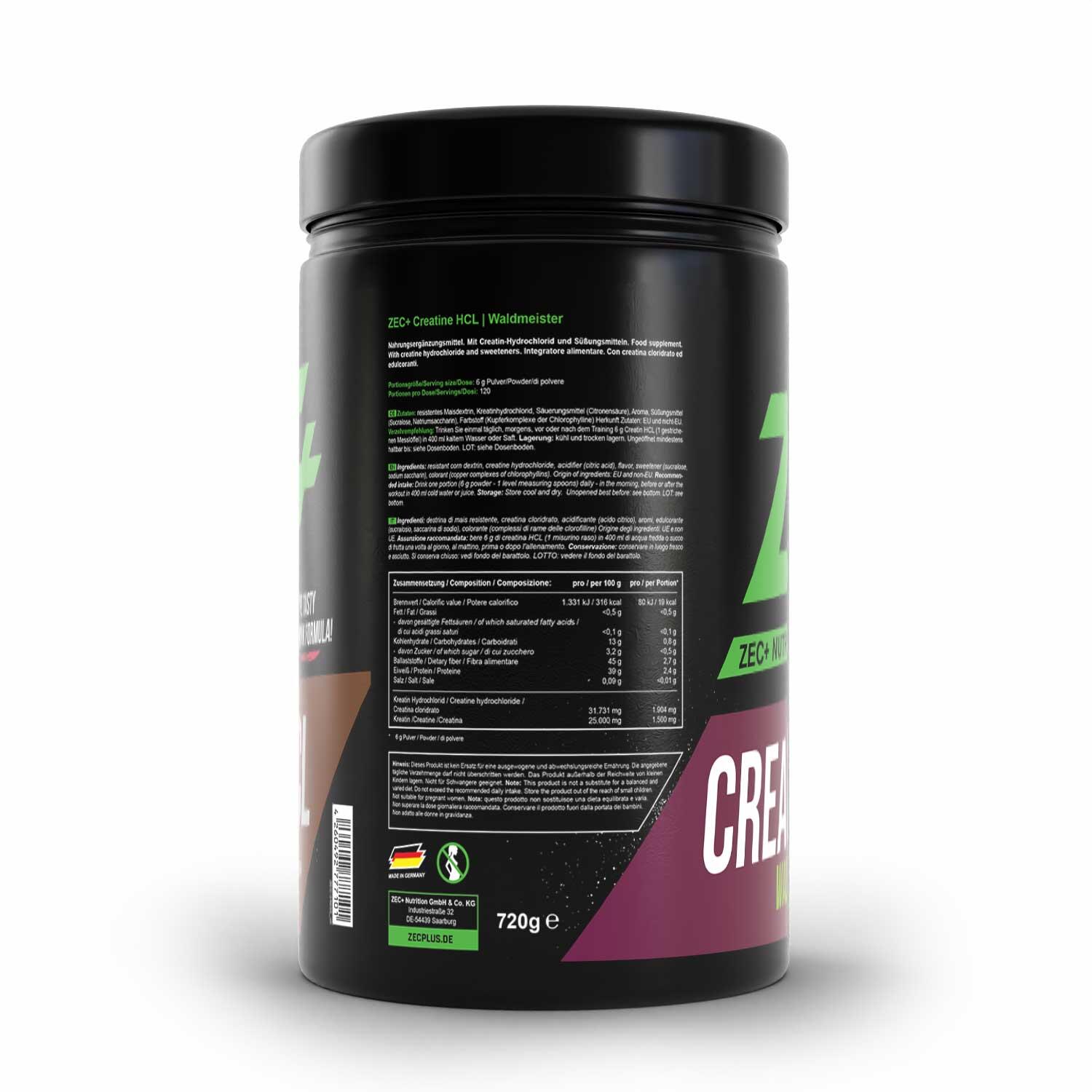 Zec+ Creatine HCL (720g) Woodruff - Creatina - Creatina HCL 2/3