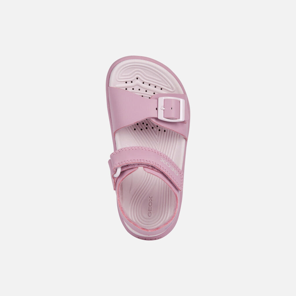 Sandales Fille J SANDAL FUSBETTO GI Rose Foncé/Lilas Clair 6/7