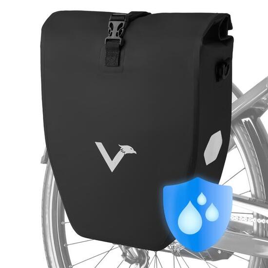 Borsa bici portapacchi impermeabile riflettente 20 L - ValkBasic