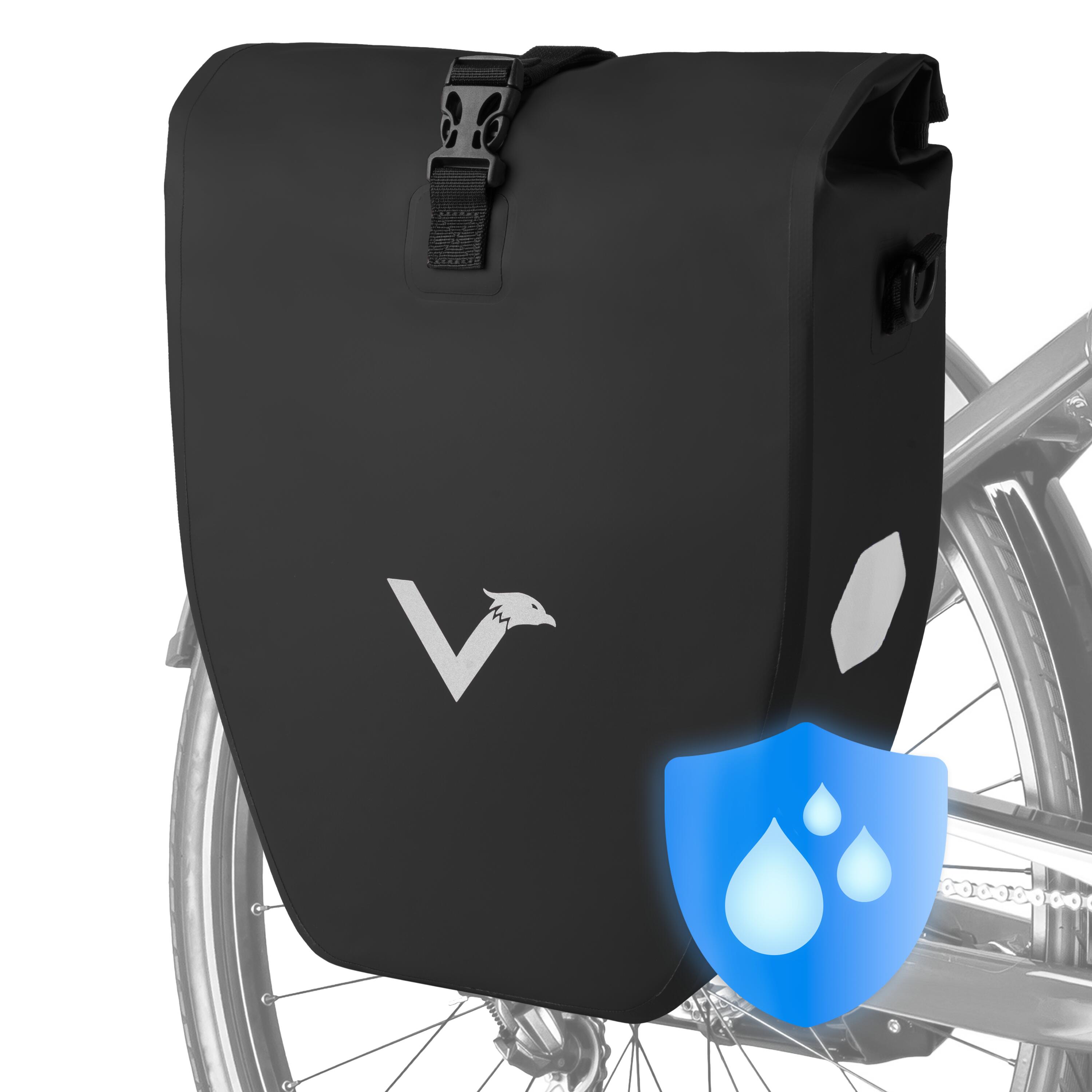 Valkental - Sacoche Velo Sacoche De Porte-bagages Velo Etanche À Vélo 20l Bikepacking - Sacoche Vélo - Noir - 20l - Decathlon