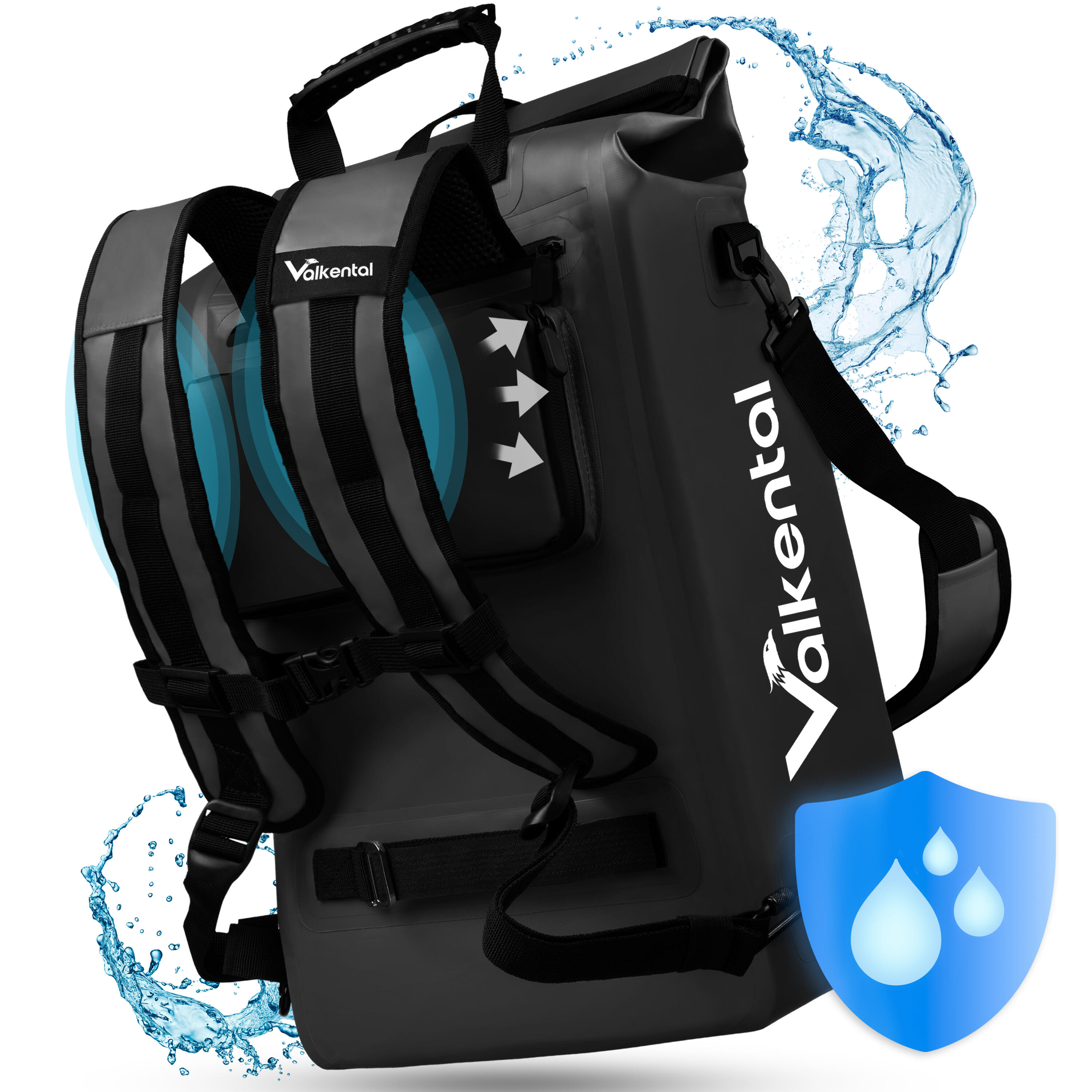 Valkental - Sac A Dos Velo Pour Sacoche Velo Porte‑bagage Bikepacking, 18l Etanche - Sacoche Vélo - Noir - 18 L - Decathlon