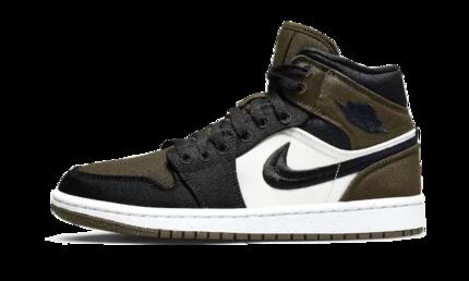 Schoenen - unisex - air jordan 1 mid se - mid-top - olive/black