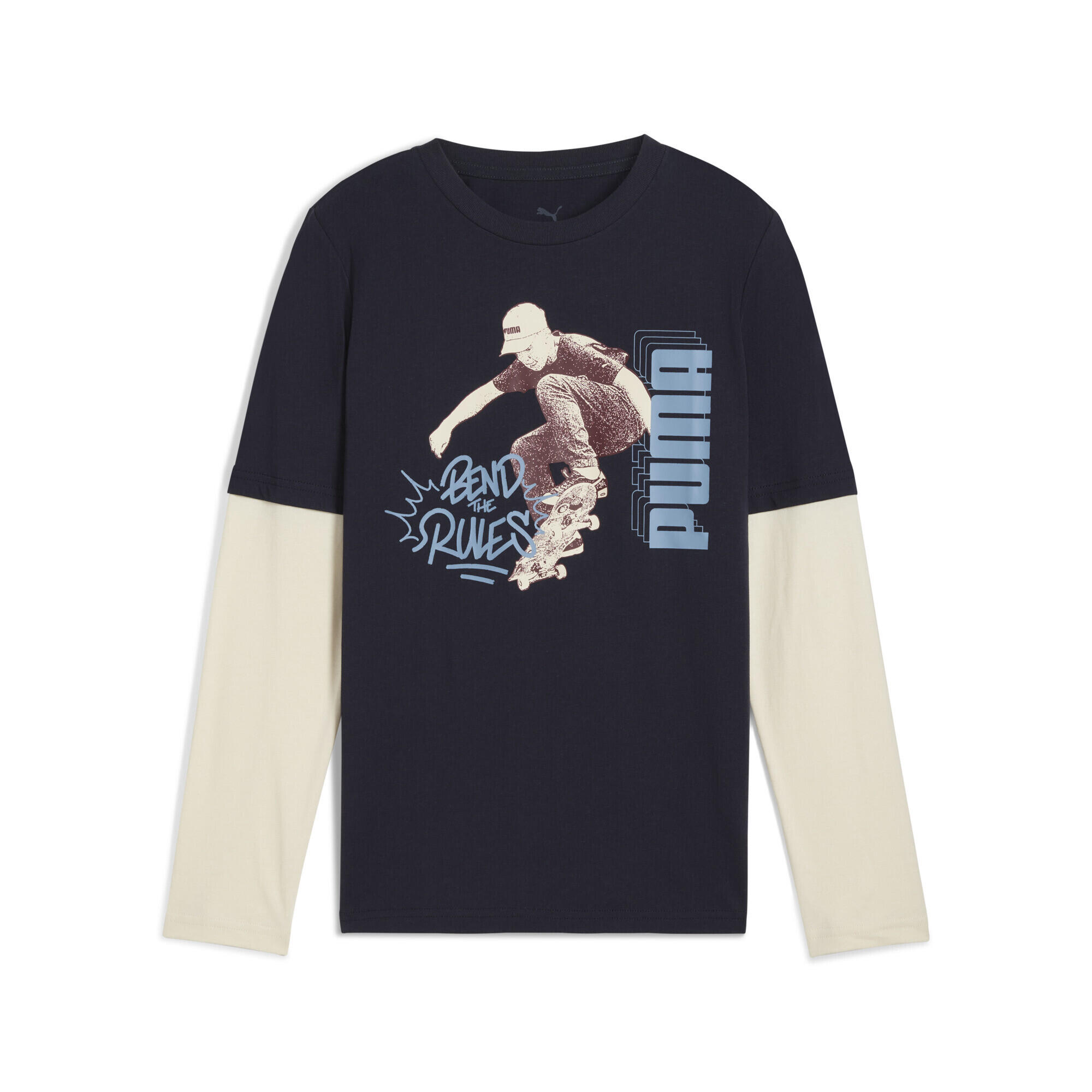 Młodzieżowa warstwowa koszulka MID90s z długim rękawem PUMA New Navy Blue