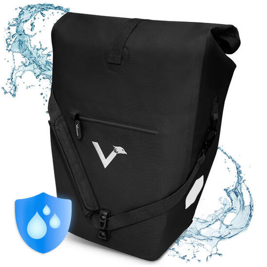 Borsa bici portapacchi tracolla impermeabile 28 L - ValkOcean