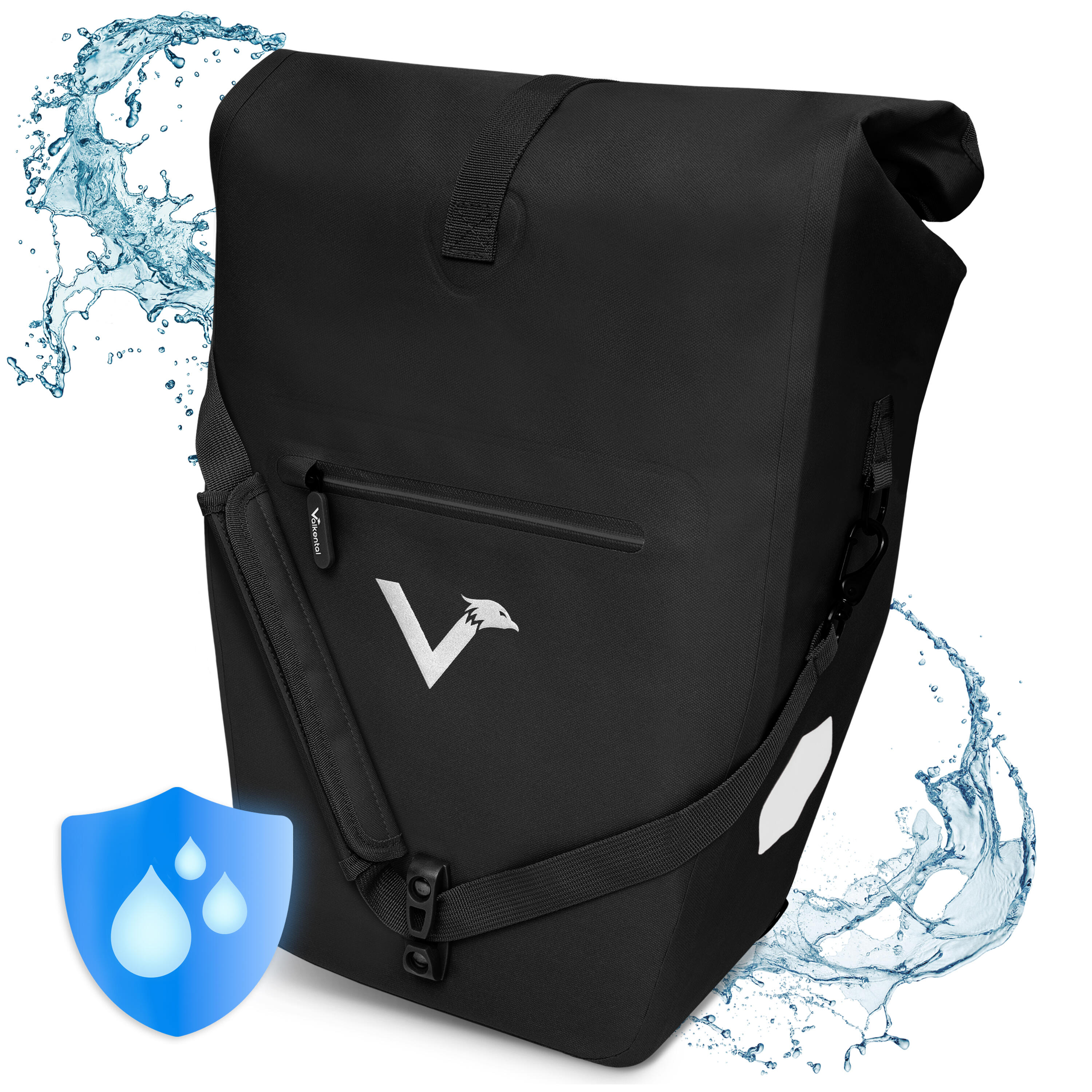 Valkental - Sacoche Velo Sacoche De Porte-bagages, Bikepacking Sacoche De Paule Etanche 28l - Sacoche Vélo - Noir - 28 L - Decathlon