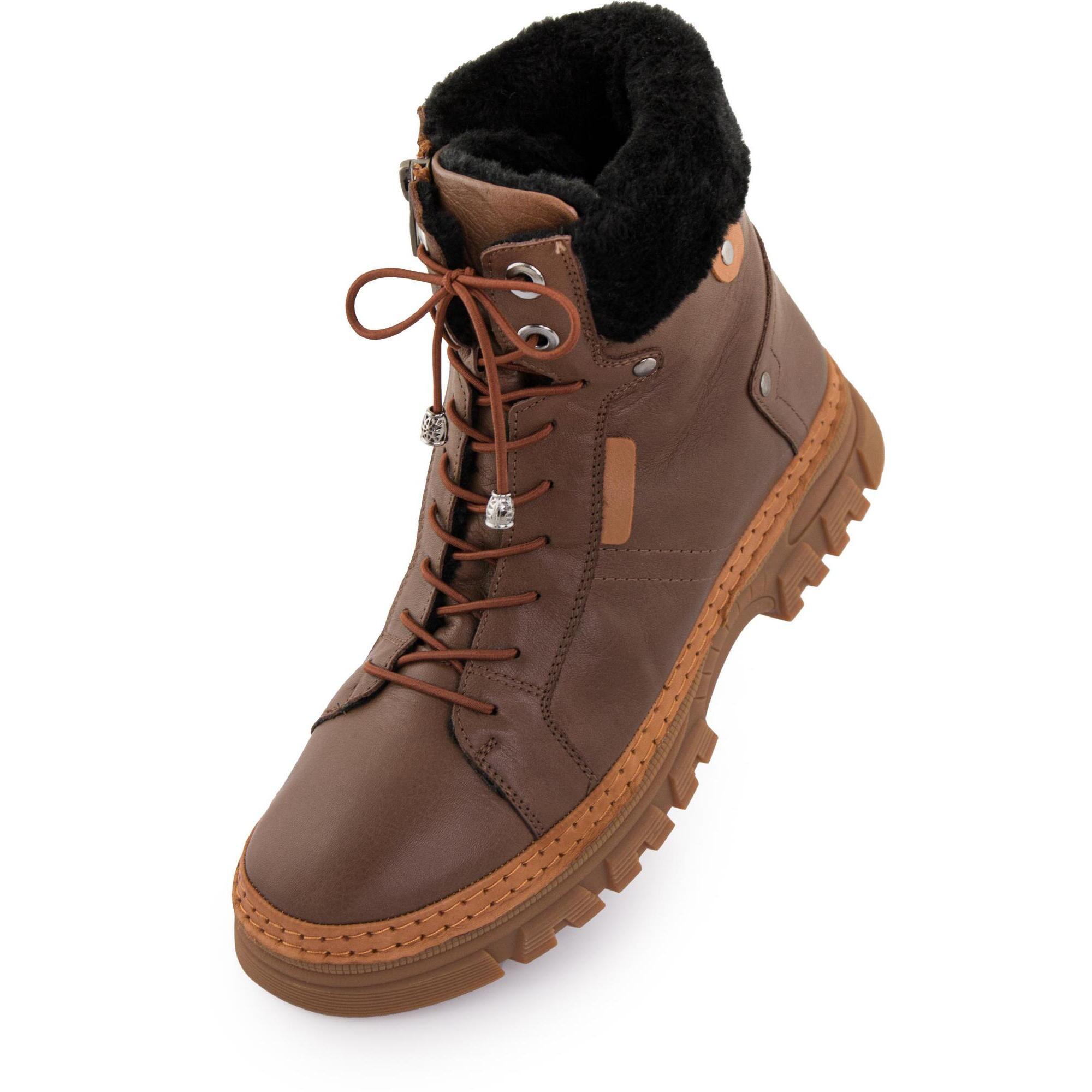 Damskie skórzane buty zimowe Nell 207 Praline - Rozmiar 37