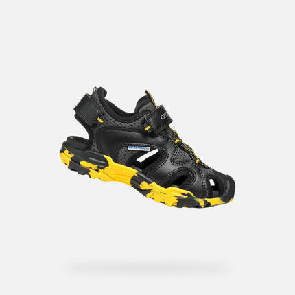 Sandales Garçon JR BOREALIS Noir/Jaune